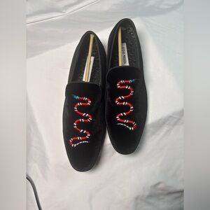 Steve Madden Mixin Black Velvet Snake Embroidered Loafers Size 8 New in Box‎